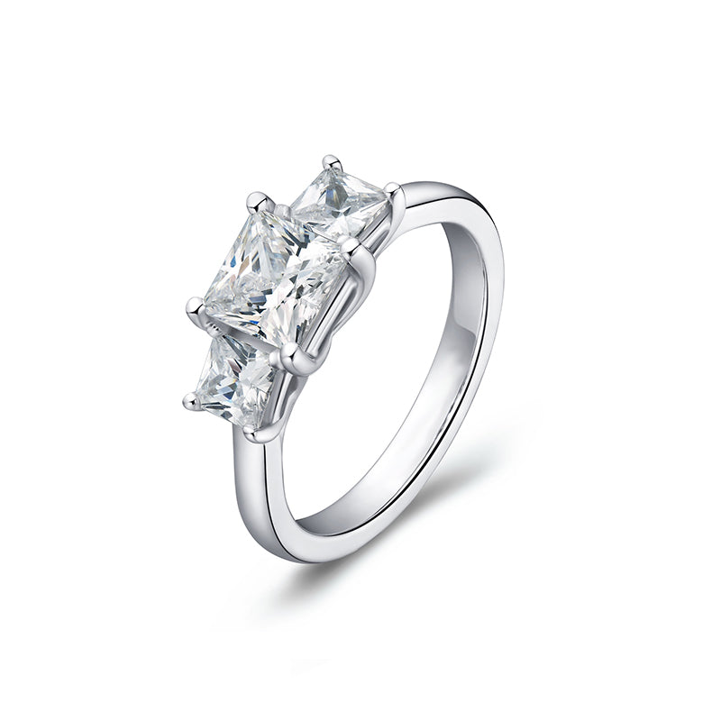 Trio princess cut engagement on sale rings