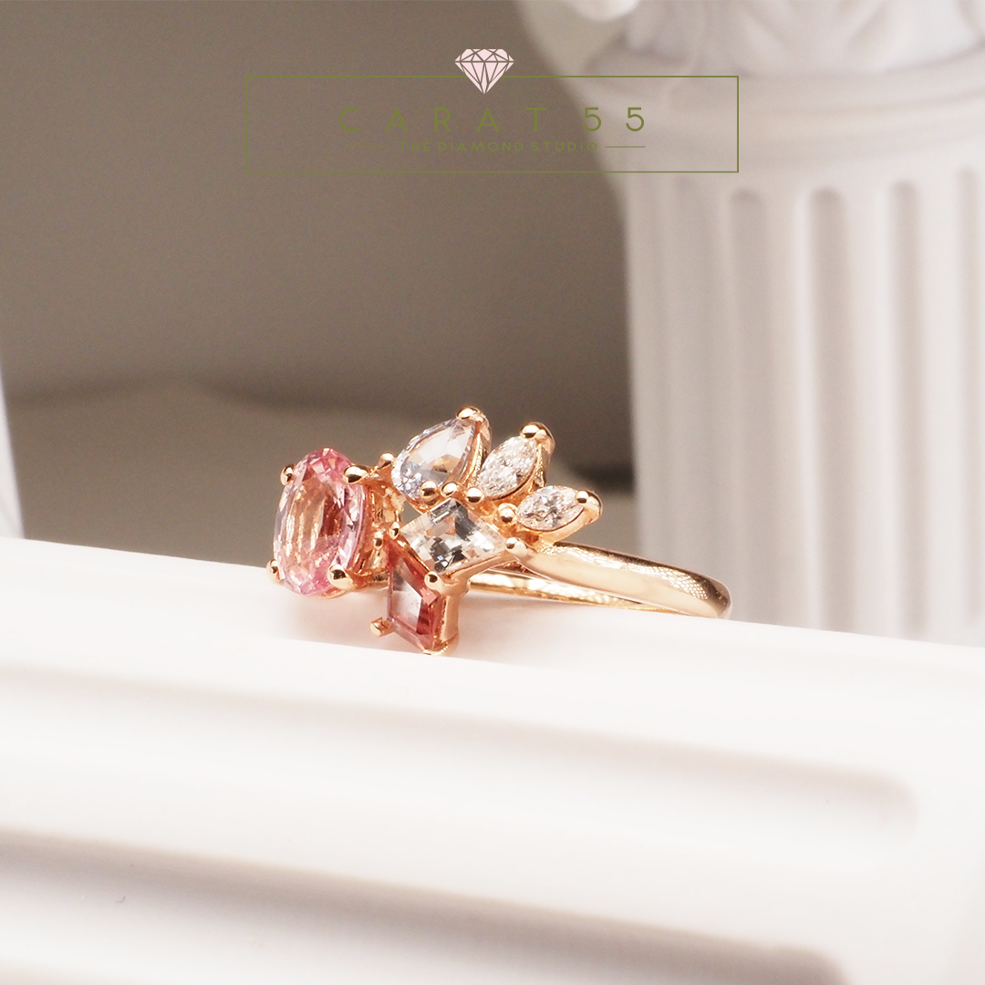 Blushing Cascade Ring