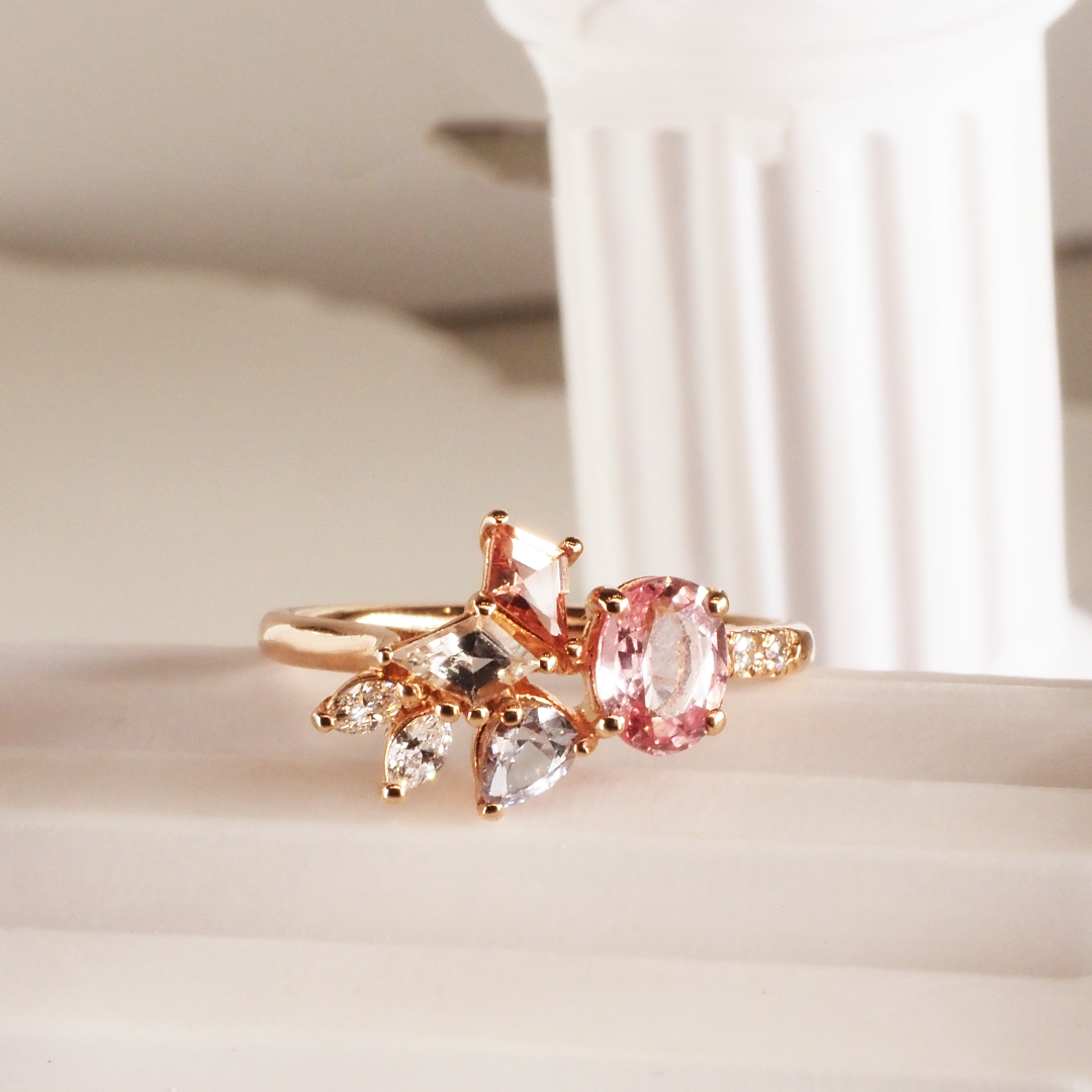 Blushing Cascade Ring