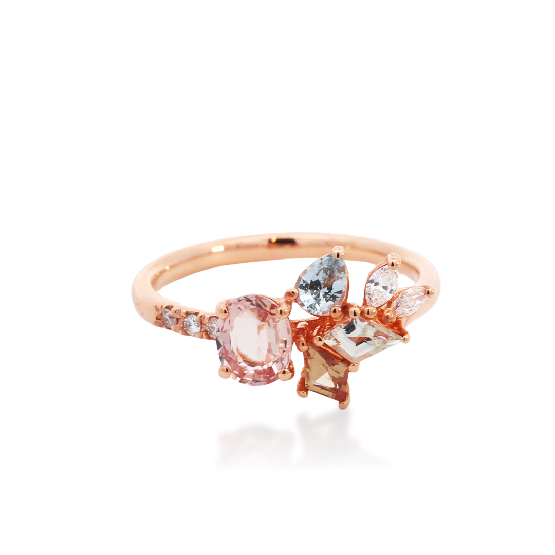 Blushing Cascade Ring